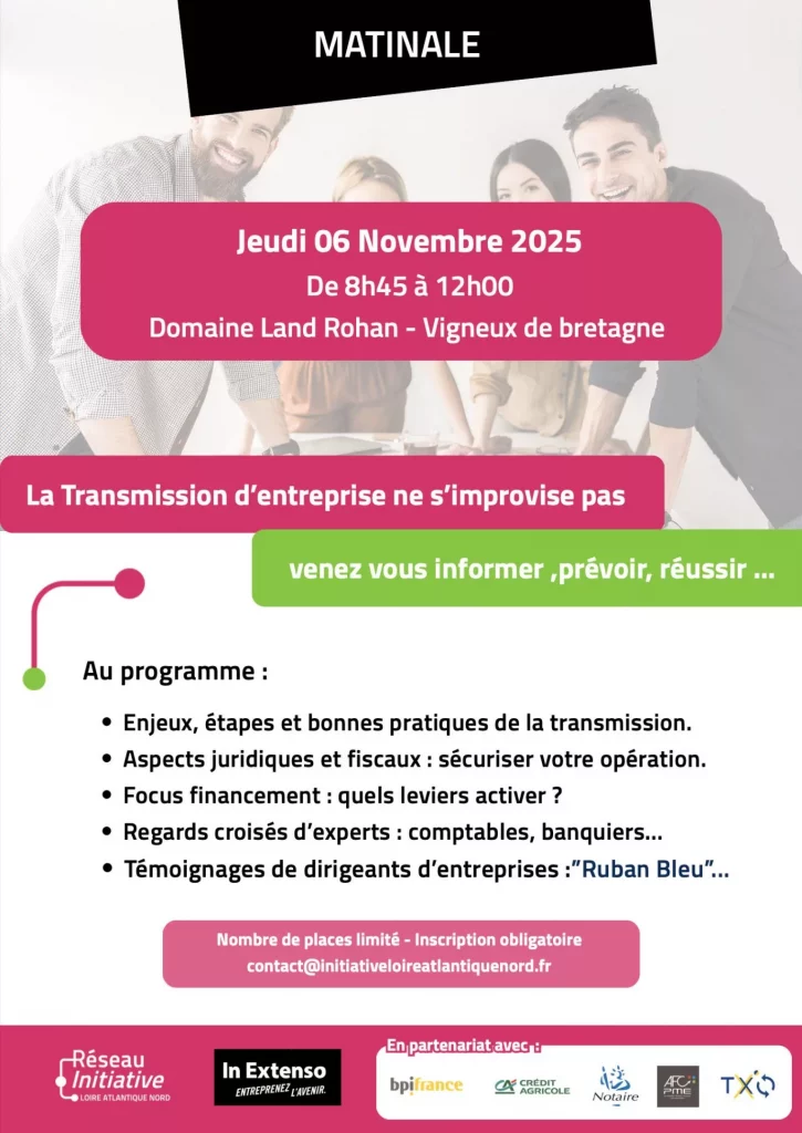 Matinale sur la transmission d'entreprise à Vigneux.