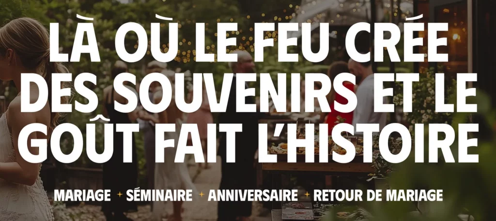 Four à bois lors d’un mariage en extérieur